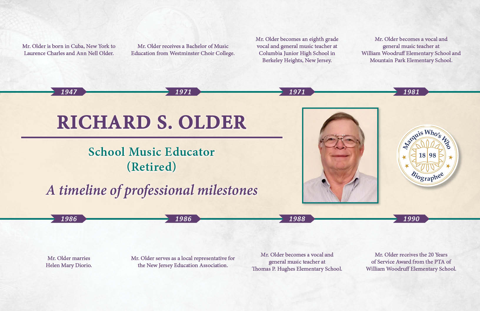 Richard Older Professional Timeline