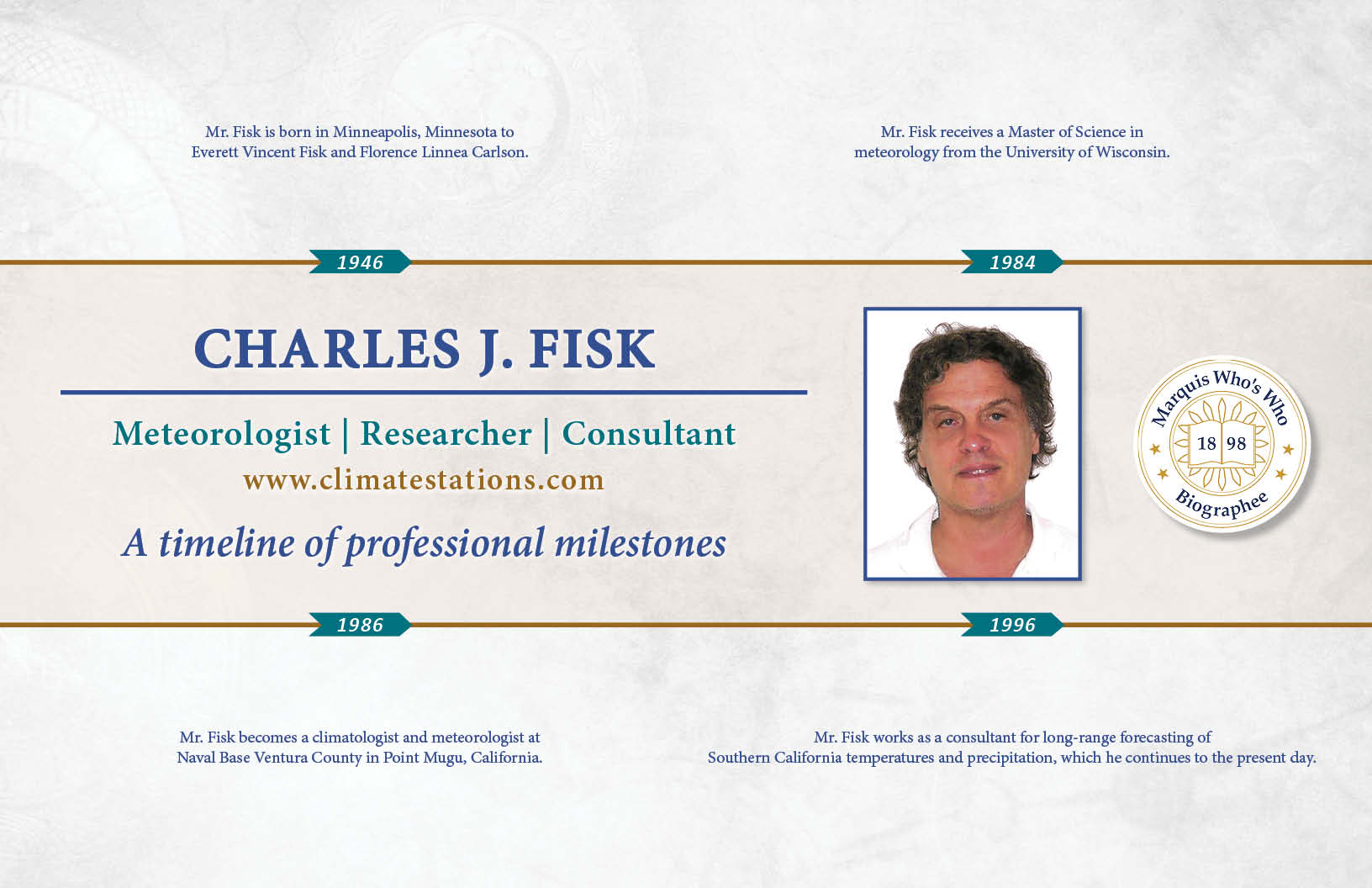 Charles Fisk Professional Milestones
