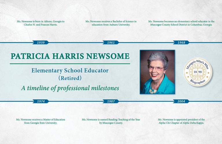Patricia Newsome Professional Milestones
